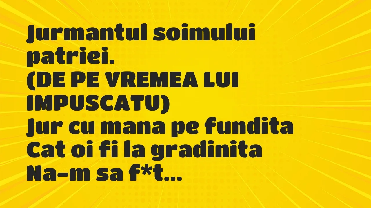 Banc: Jurmantul soimului patriei…