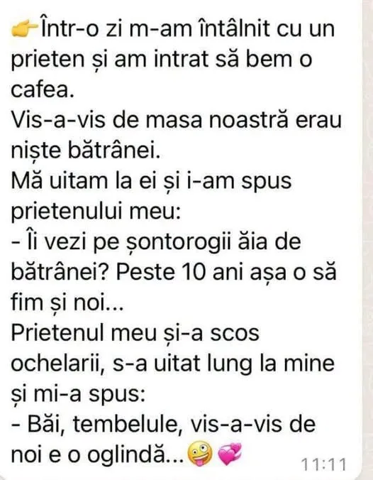 Într-o zi m-am întâlnit cu un prieten și am intrat să bem o cafea...