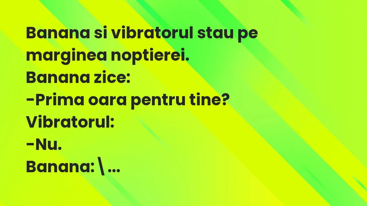 Banc: Banana si vibratorul stau pe marginea noptierei…