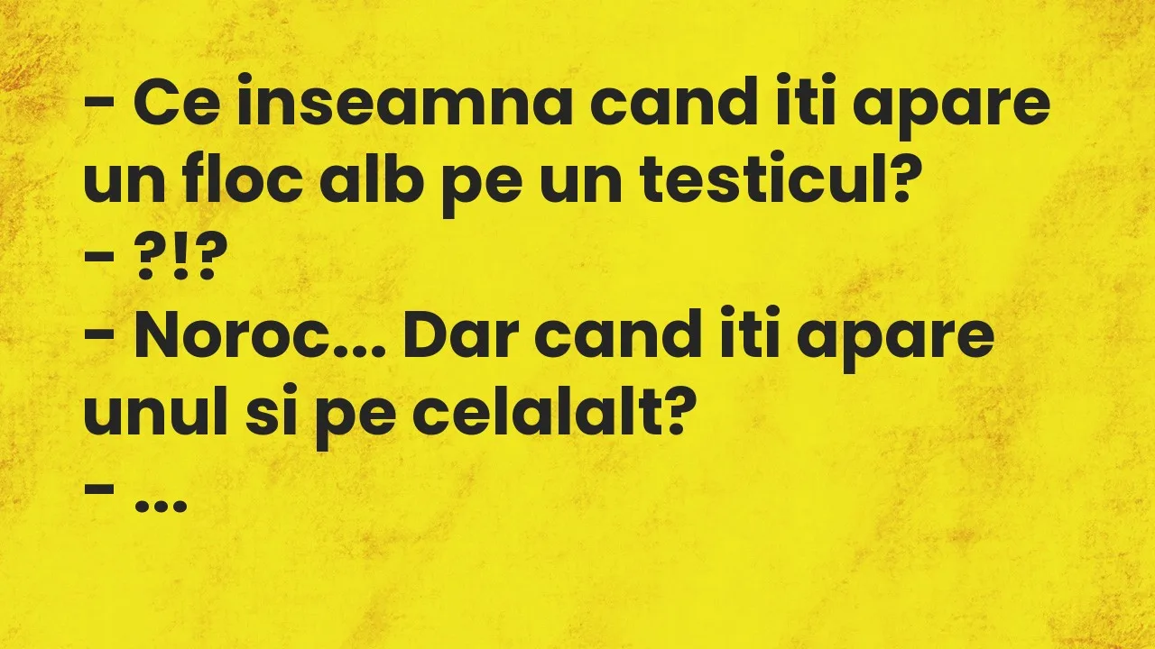 Banc: Ce inseamna cand iti apare un floc alb pe un testicul?