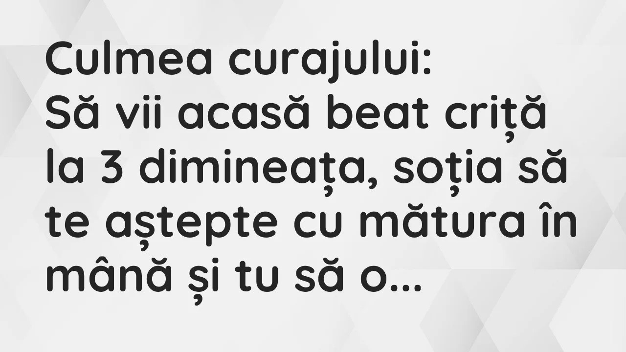 Banc: Culmea curajului…