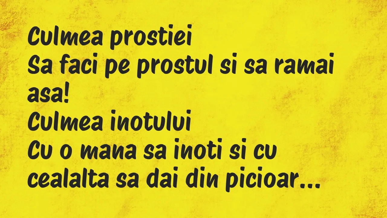 Banc: Culmea prostiei…
