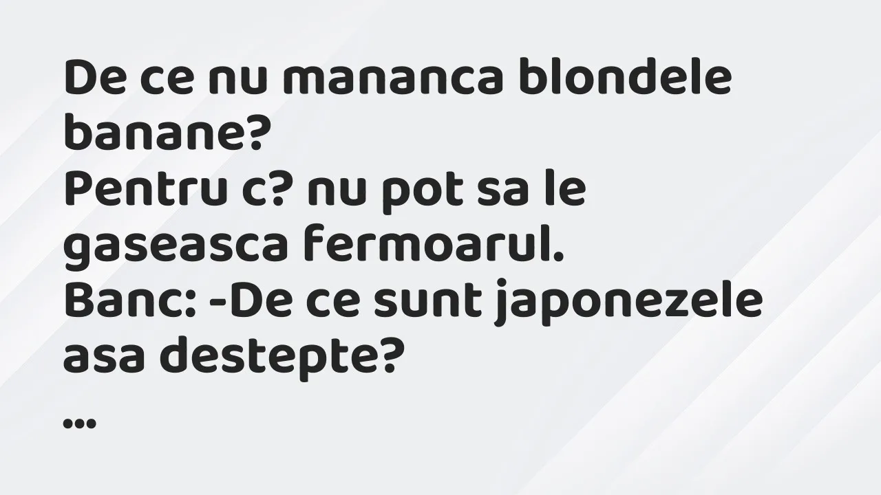 Banc: De ce nu mananca blondele banane?