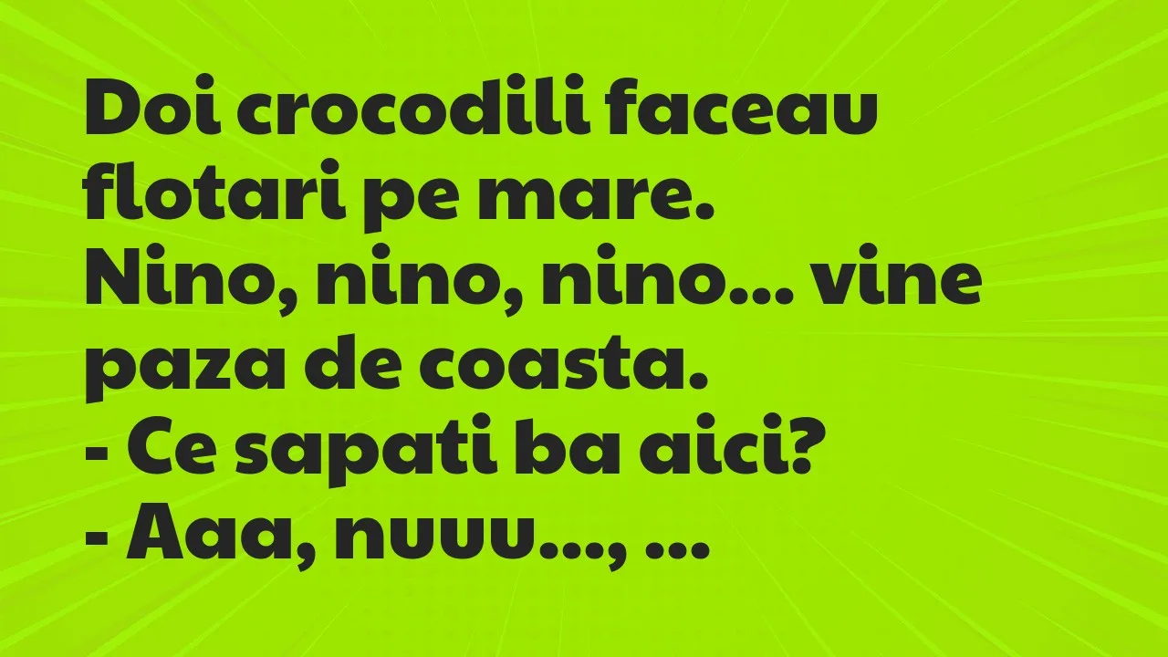 Banc: Doi crocodili faceau flotari pe mare…