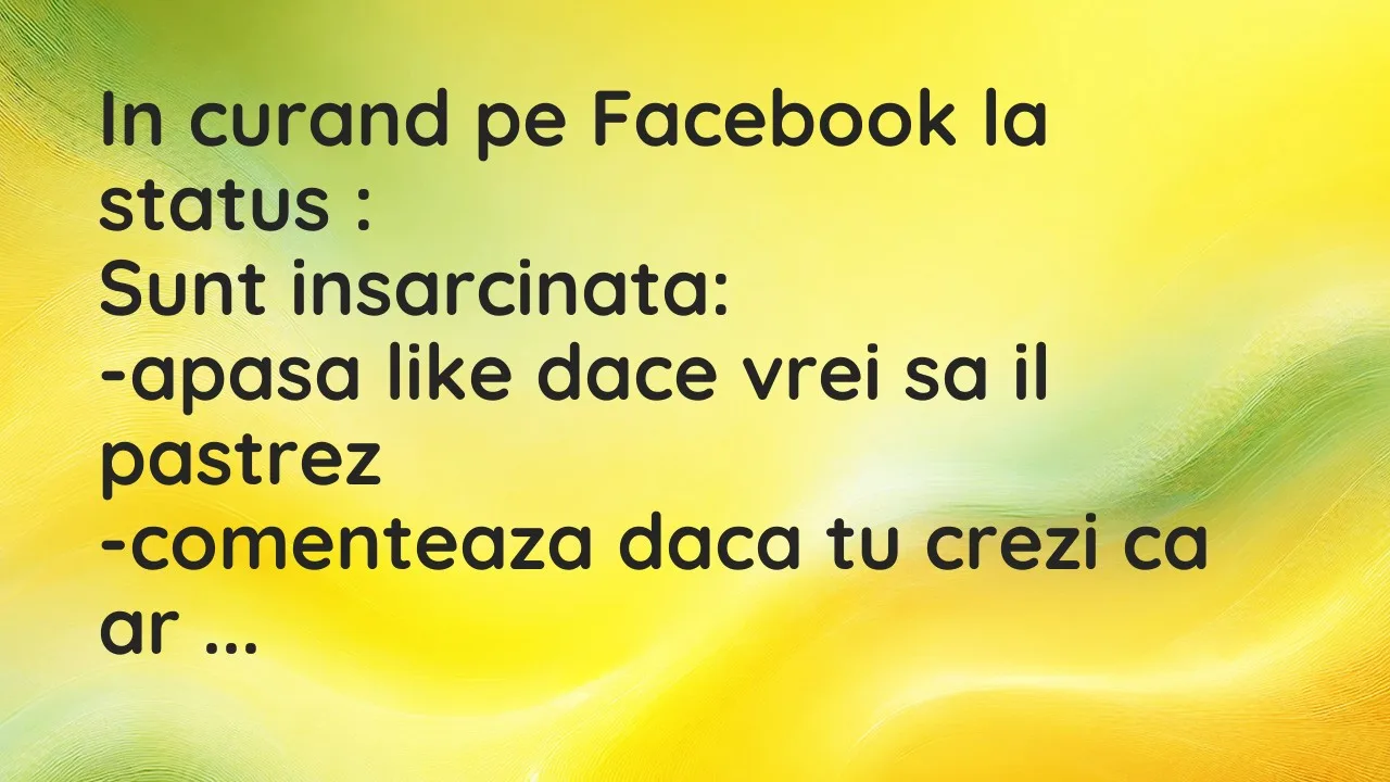 Banc: In curand pe Facebook la status…