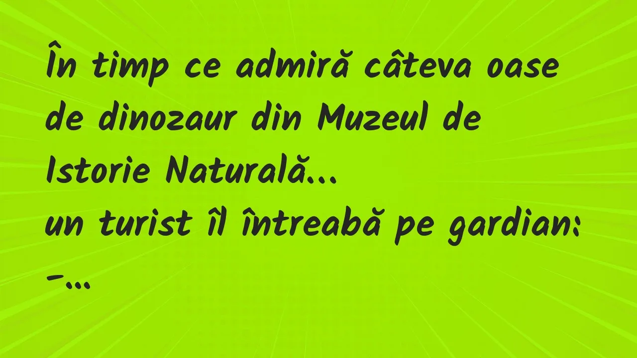 Banc: În timp ce admiră câteva oase de dinozaur din Muzeul de Istorie…