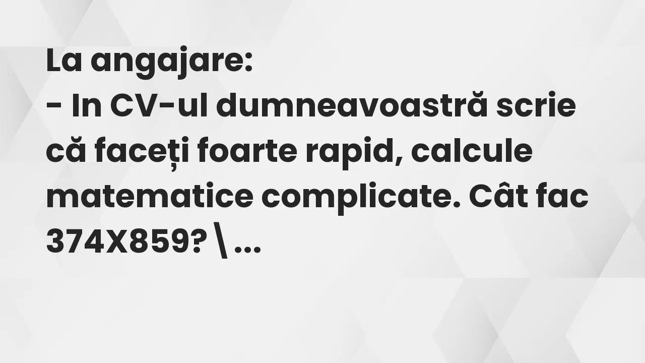 Banc: La angajare…