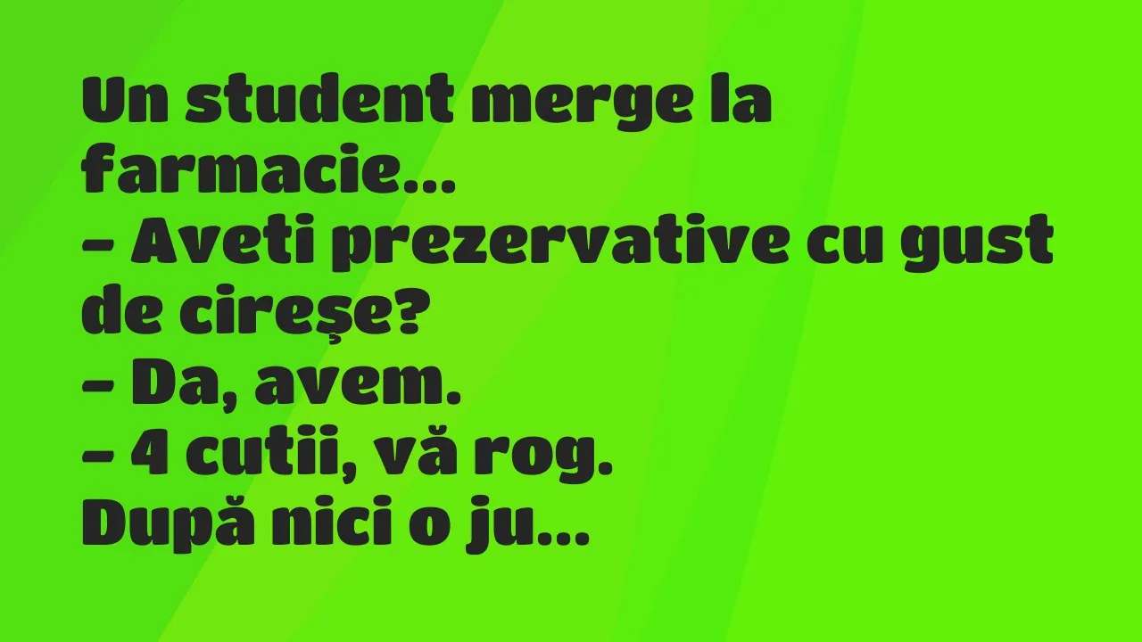 Banc: Un student merge la farmacie…