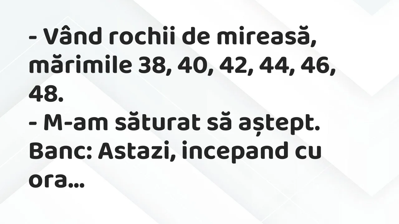 Banc: Vând rochii de mireasă, mărimile 38, 40, 42, 44, 46, 48…