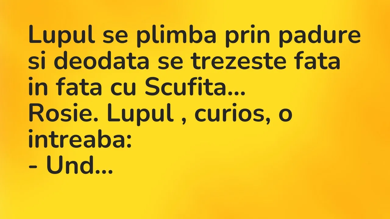 Bancuri: Lupul se plimba prin padure si deodata se trezeste fata in fata cu…