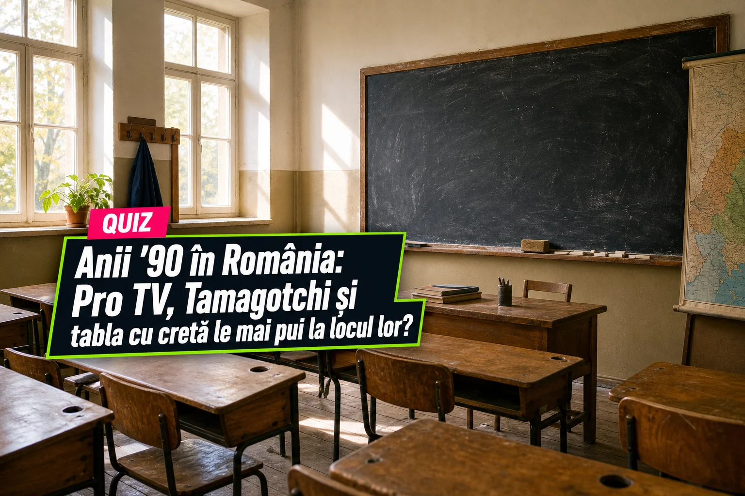Quiz: anii ’90 în România — Pro TV, Tamagotchi și tabla cu cretă le mai pui la locul lor?