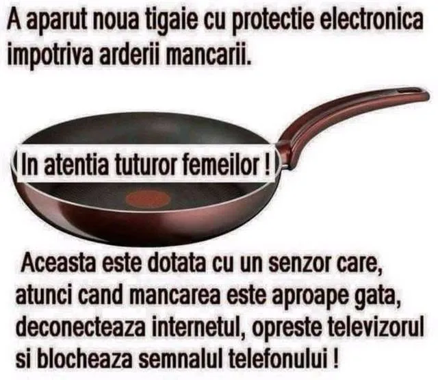 A aparut noua tigaie cu protectie electronica impotriva arderii mancarii...
