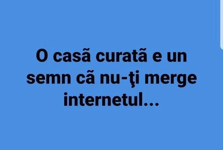 O casă curată e un semn că nu-ți merge internetul