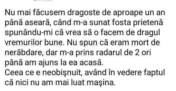 Nu mai făcusem dragoste de aproape un an...