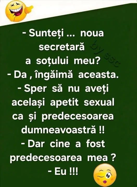 Sunteți noua secretară a soțului meu?