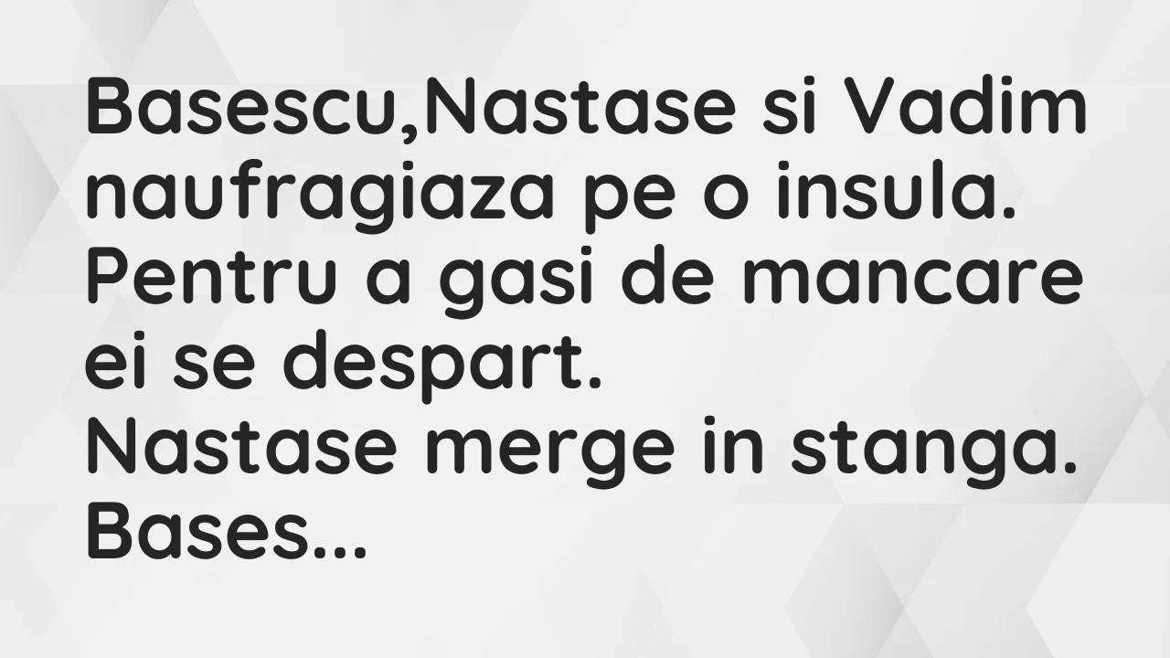 Banc: Basescu,Nastase si Vadim naufragiaza pe o insula…