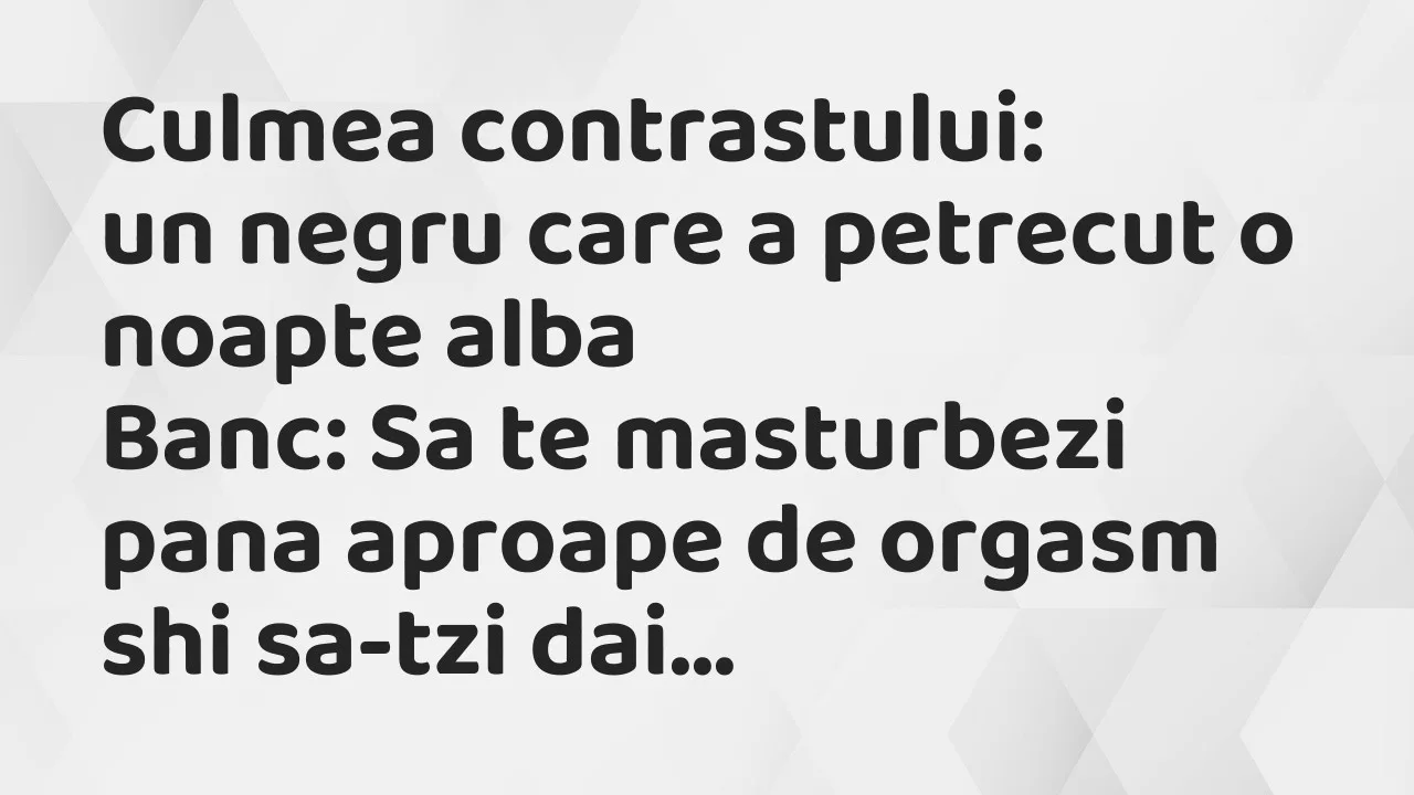 Banc: Culmea contrastului…