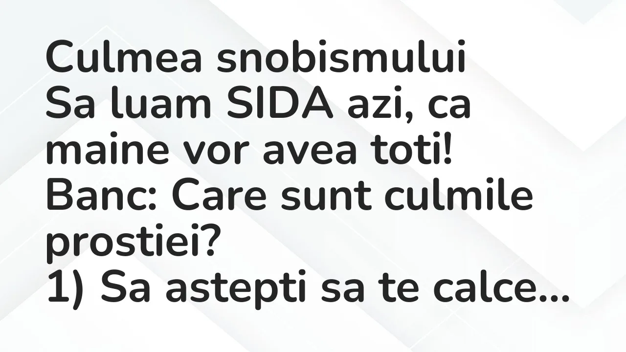 Banc: Culmea snobismului…