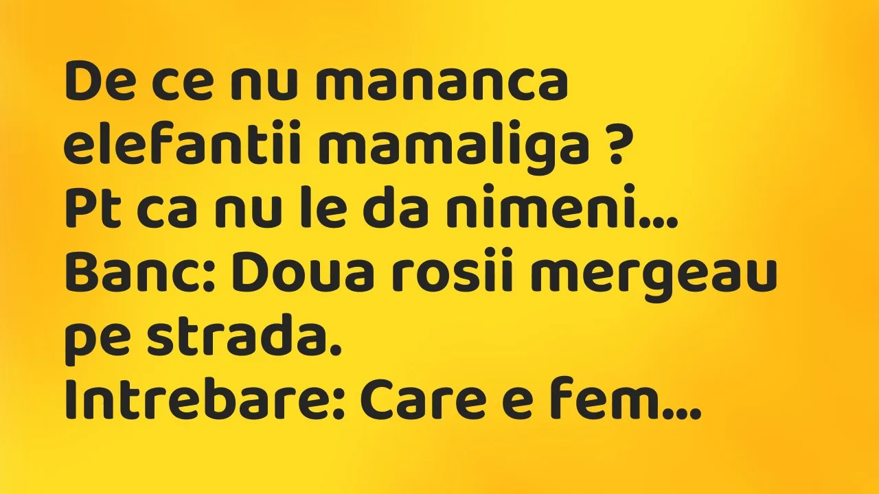 Banc: De ce nu mananca elefantii mamaliga…