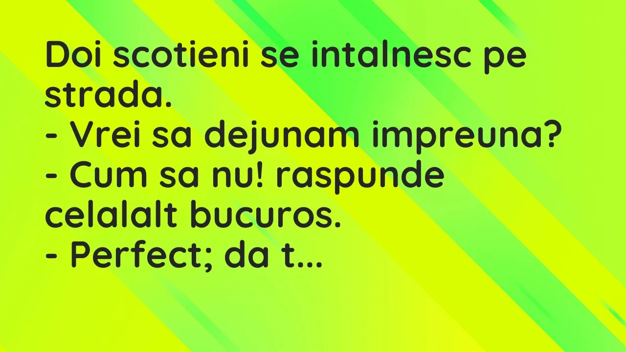 Banc: Doi scotieni se intalnesc pe strada…