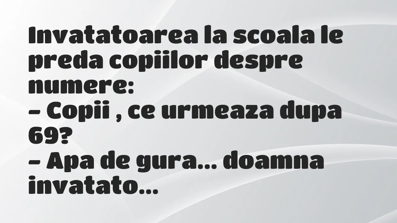 Banc: Invatatoarea la scoala le preda copiilor despre numere…