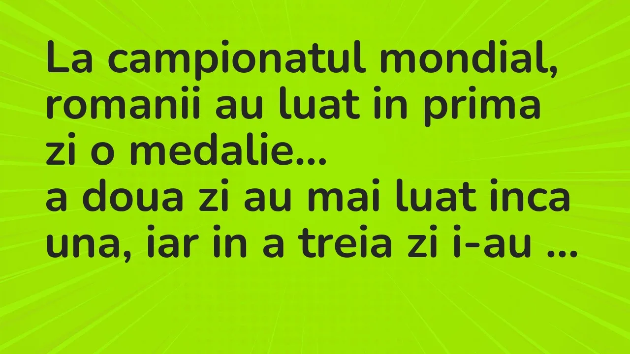 Banc: La campionatul mondial, romanii au luat in prima zi o medalie…