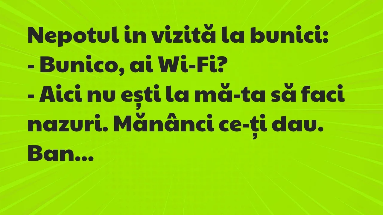 Banc: Nepotul in vizită la bunici…