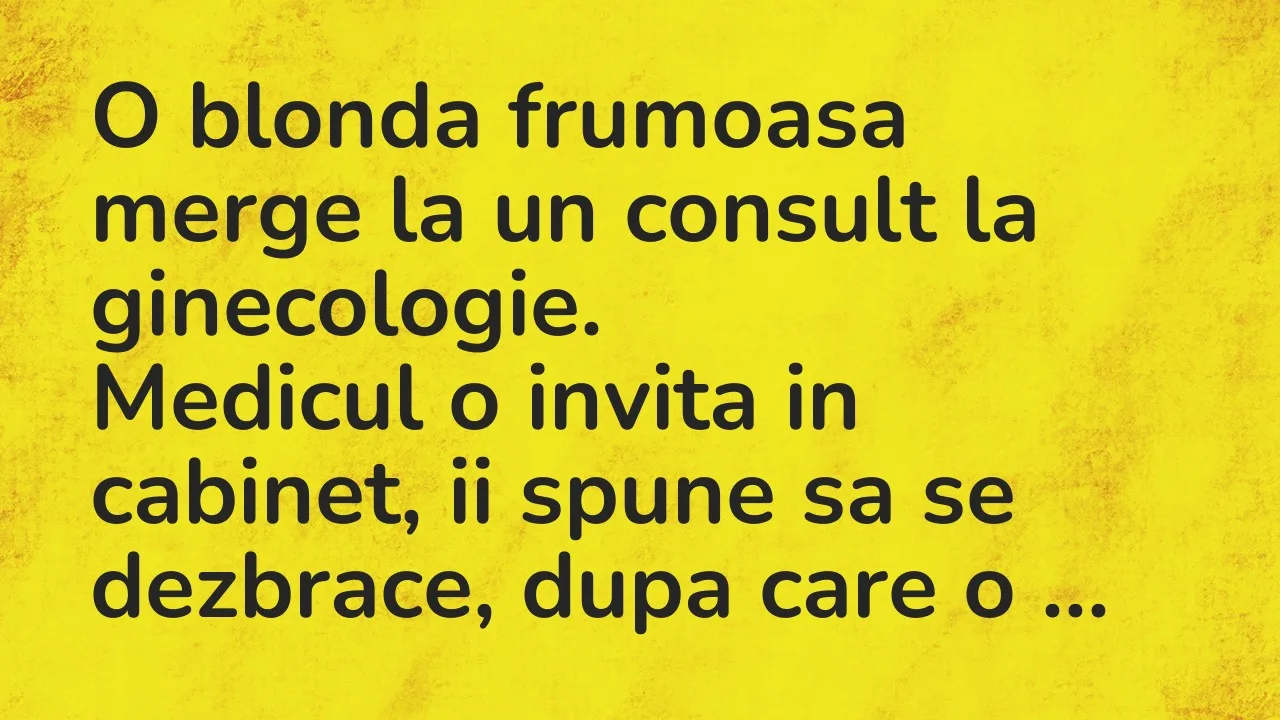 Banc: O blonda frumoasa merge la un consult la ginecologie…