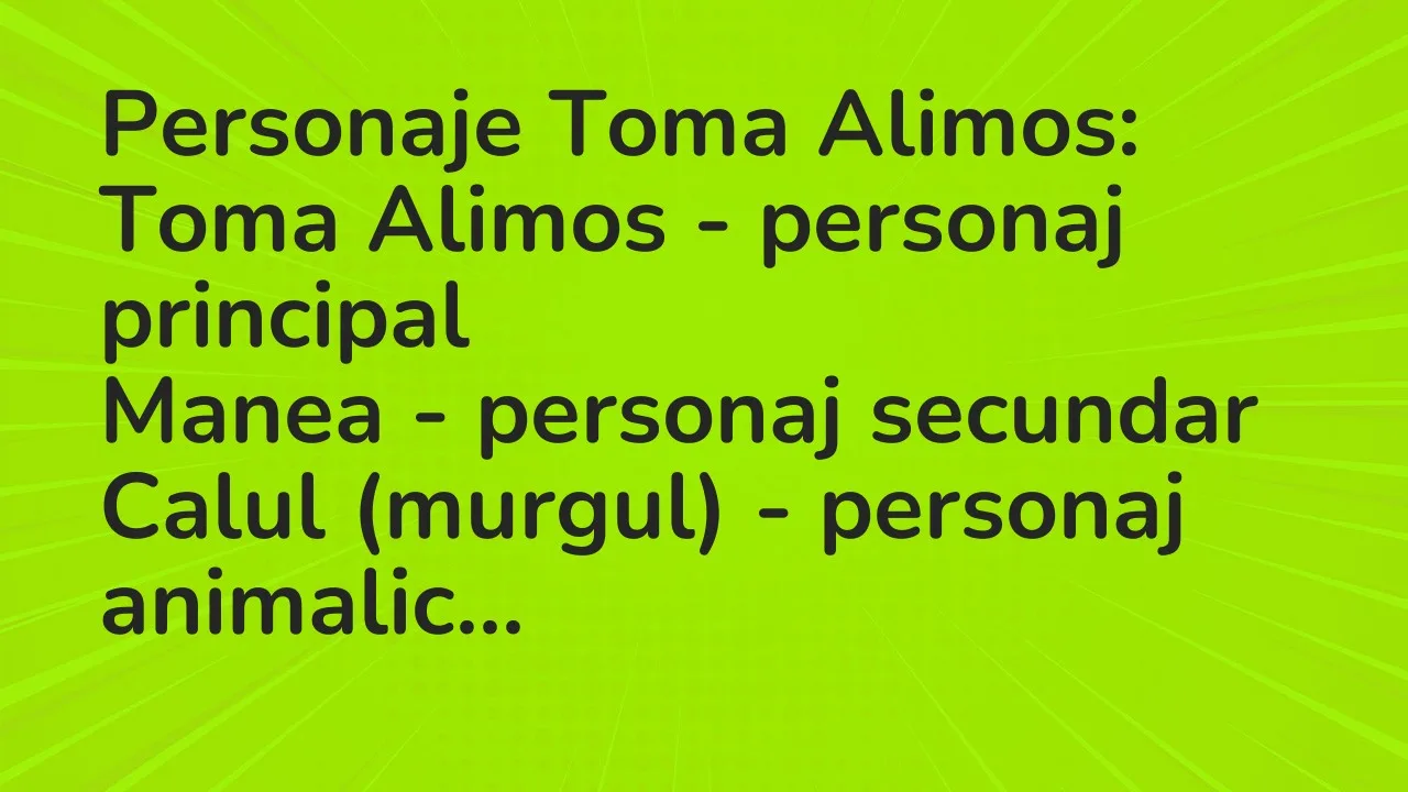 Banc: Personaje Toma Alimos…