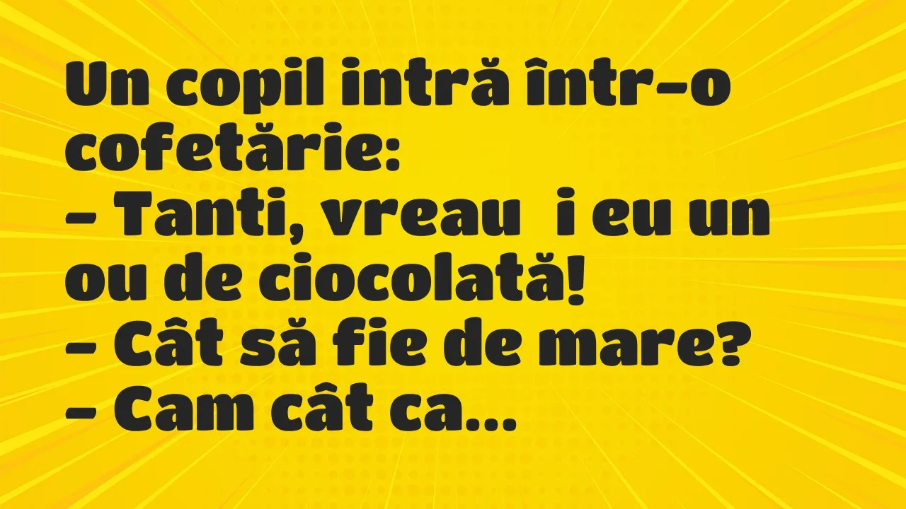 Bancuri: Un copil intră într-o cofetărie…