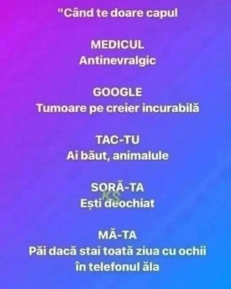 Când te doare capul...