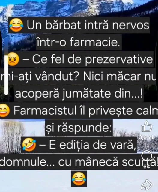Un băbat intră nervos într-o farmacie...