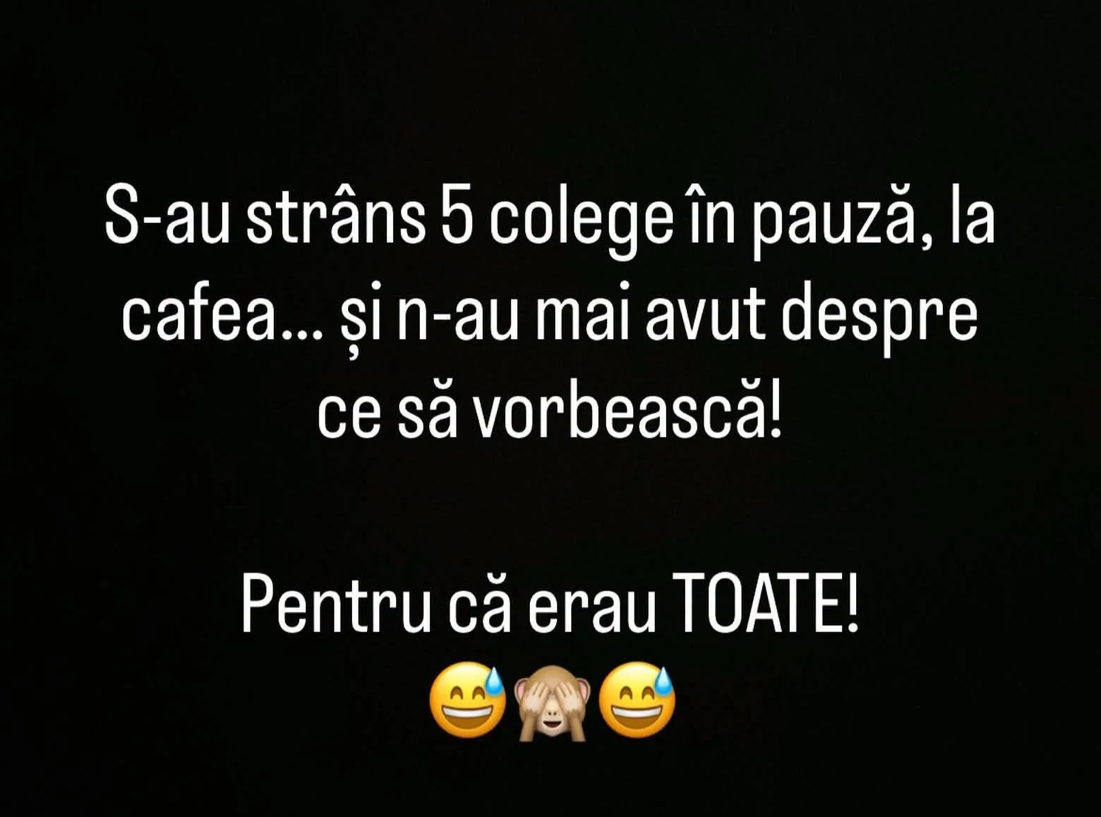 S-au strâns 5 colege în pauză, la cafea...