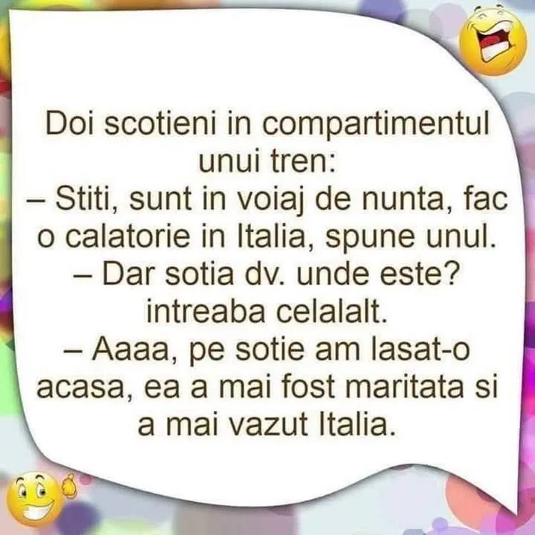 Doi scotieni in compartimentul unui tren...