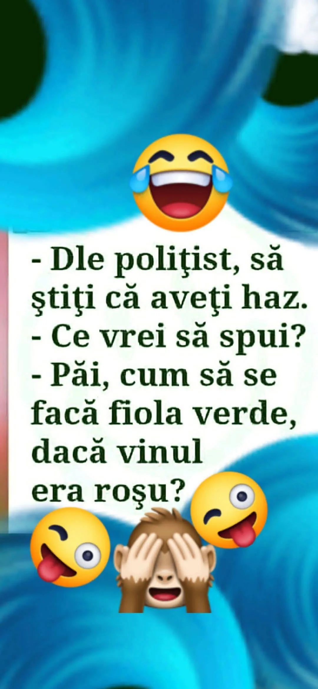 Dle polițist, să știți că aveți haz...