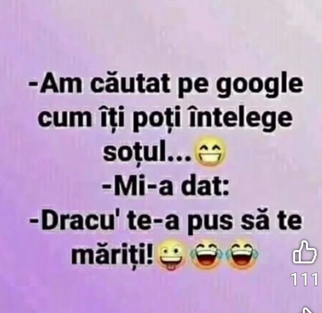 Am căutat pe google cum îți poți înțelege soțul...