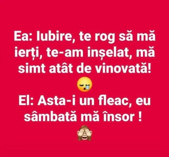 Iubire, te rog să mă ierți, te-am înșelat...