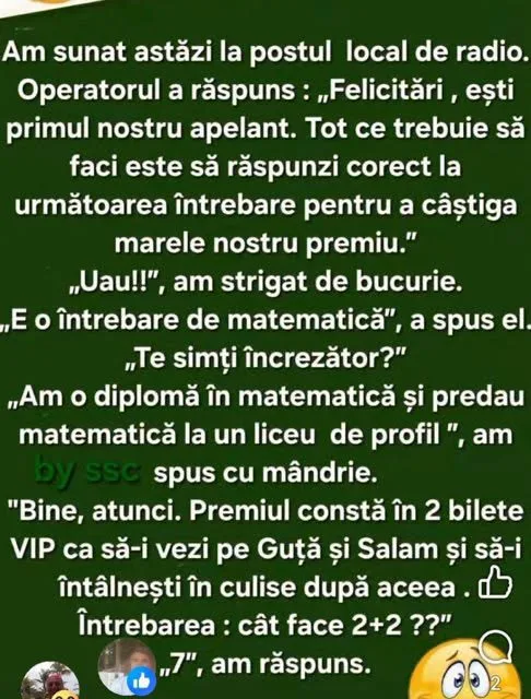 Am sunat astăzi la postul local de radio.