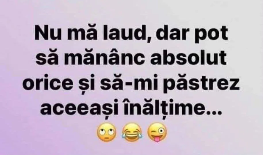 Nu mă laud, dar pot să mănânc absolut orice...