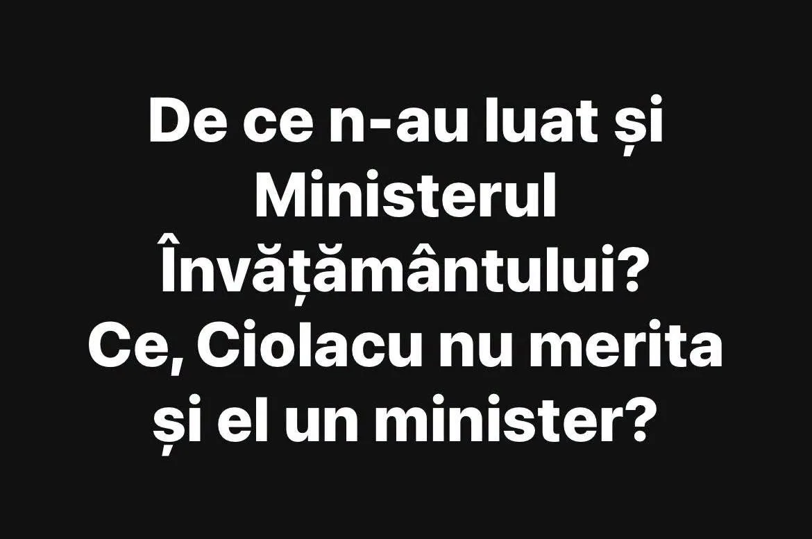 De ce n-au luat și Ministerul Învățământului?