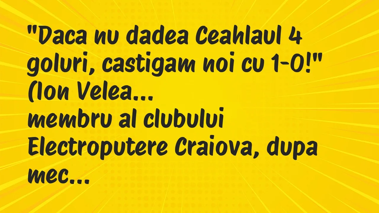Banc: “Daca nu dadea Ceahlaul 4 goluri, castigam noi cu 1-0!” (Ion Velea…