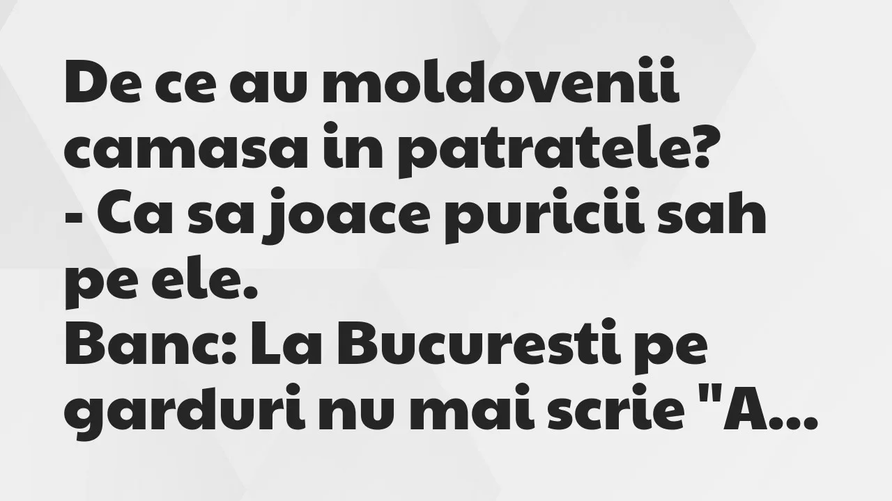Banc: De ce au moldovenii camasa in patratele?