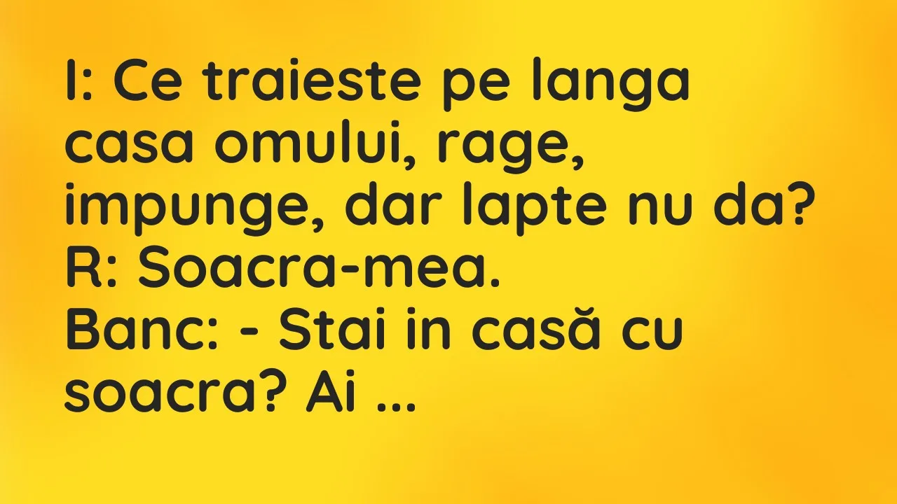 Banc: I: Ce traieste pe langa casa omului, rage, impunge, dar lapte nu da?