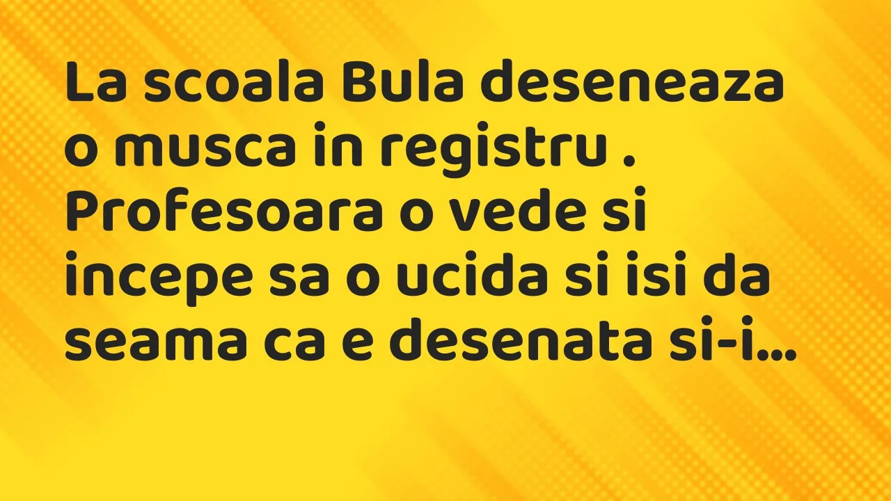 Banc: La scoala Bula deseneaza o musca in registru…