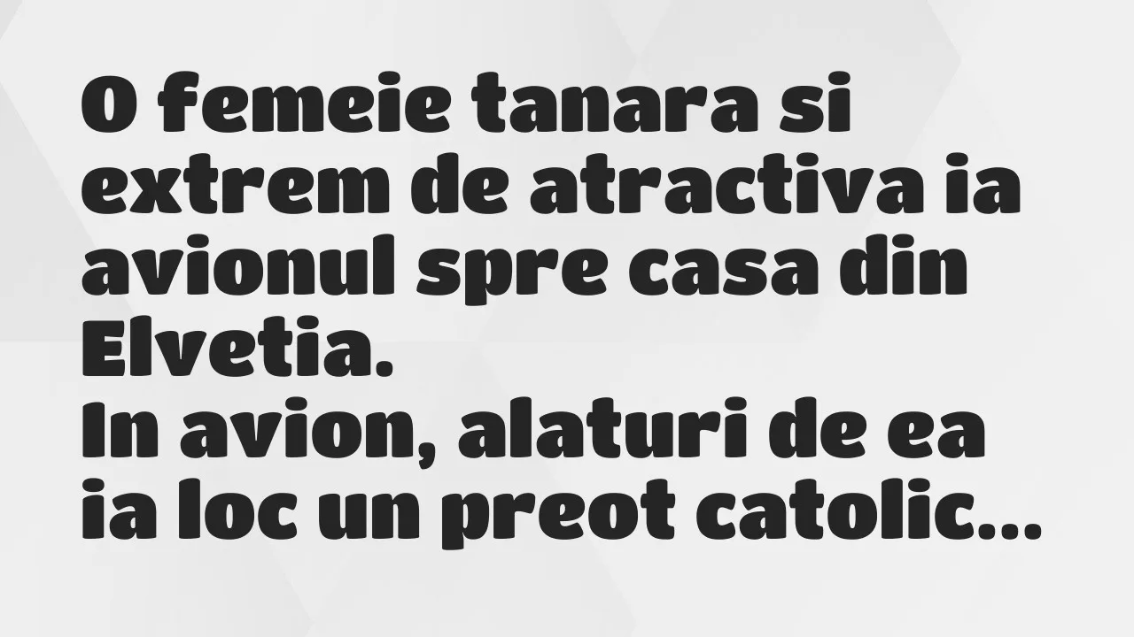 Banc: O femeie tanara si extrem de atractiva ia avionul spre casa din Elvetia…