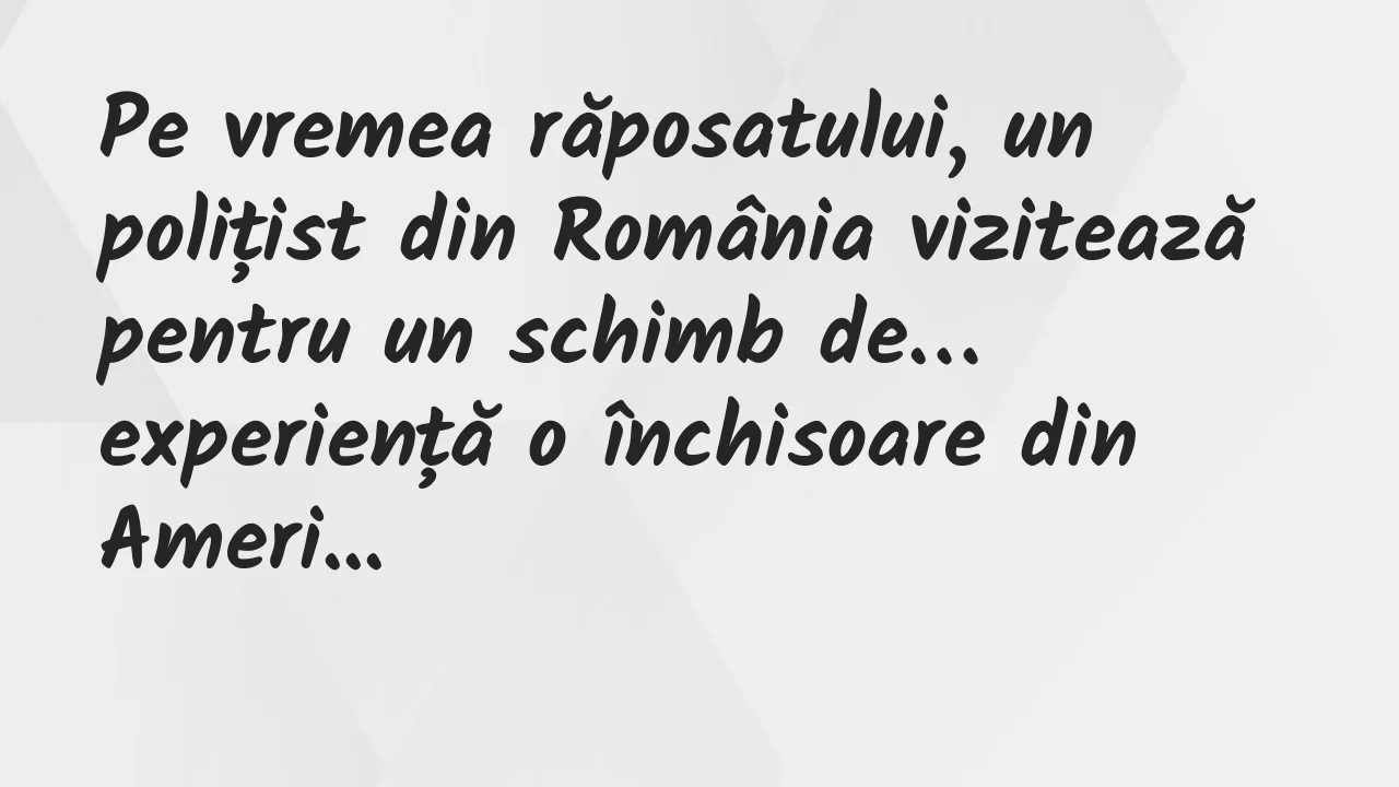 Banc: Pe vremea răposatului, un polițist din România vizitează pentru un…