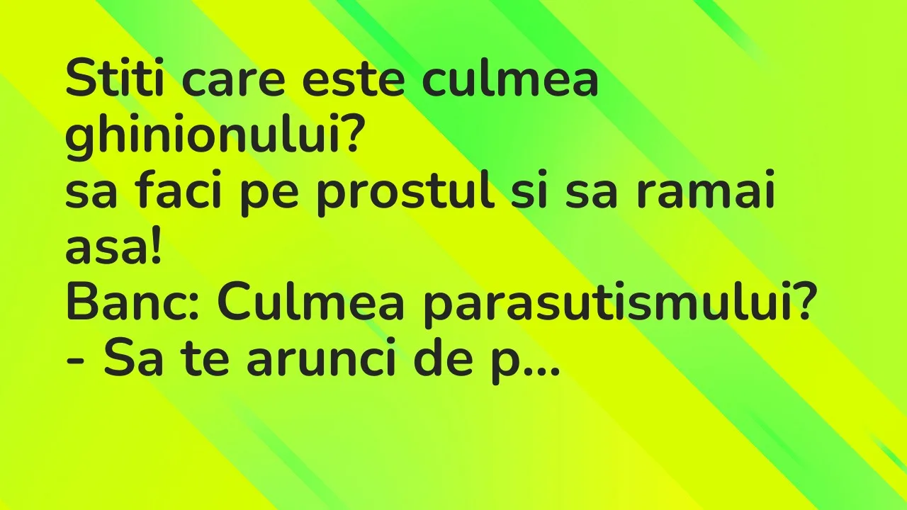 Banc: Stiti care este culmea ghinionului?