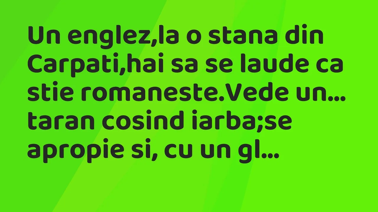 Banc: Un englez,la o stana din Carpati,hai sa se laude ca stie romaneste…