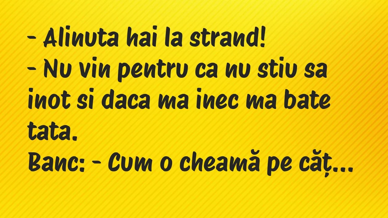 Bancuri: Alinuta hai la strand…