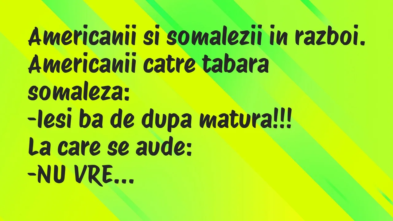 Bancuri: Americanii si somalezii in razboi…